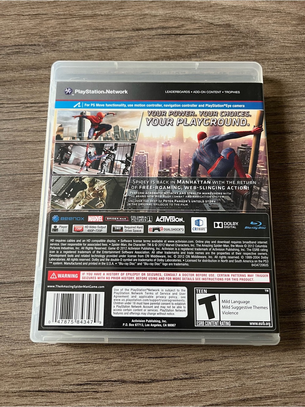 Sony PlayStation 3 PS3 The Amazing Spider-Man Video Game Pre-Owned - Picture 4 of 7